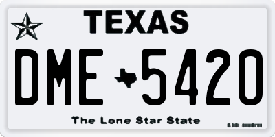 TX license plate DME5420
