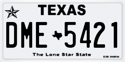 TX license plate DME5421