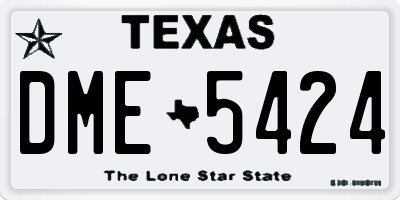 TX license plate DME5424