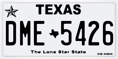 TX license plate DME5426