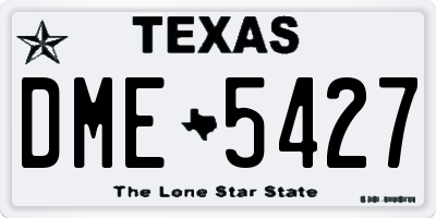 TX license plate DME5427