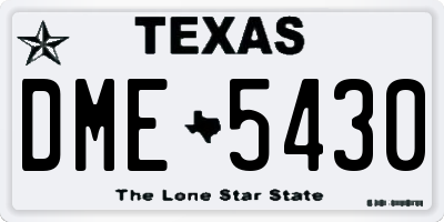 TX license plate DME5430