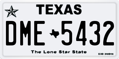 TX license plate DME5432