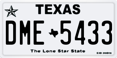 TX license plate DME5433