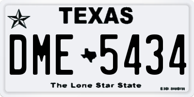 TX license plate DME5434