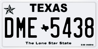 TX license plate DME5438