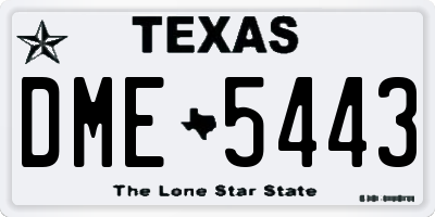TX license plate DME5443