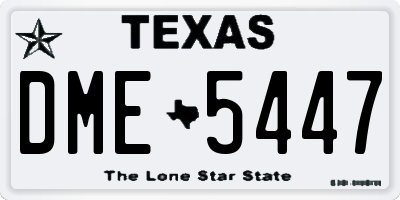 TX license plate DME5447