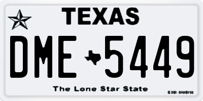 TX license plate DME5449