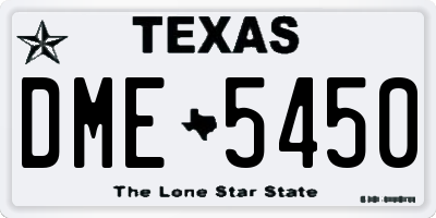 TX license plate DME5450