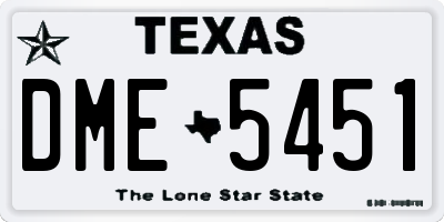 TX license plate DME5451
