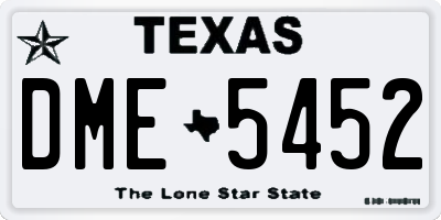 TX license plate DME5452