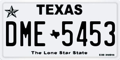 TX license plate DME5453