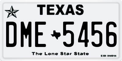 TX license plate DME5456