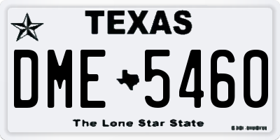 TX license plate DME5460