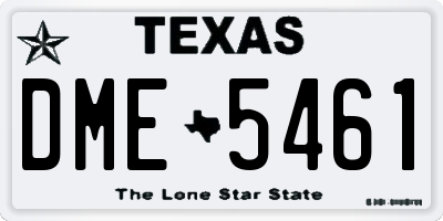 TX license plate DME5461