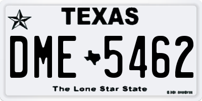 TX license plate DME5462