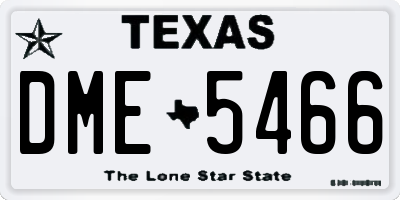 TX license plate DME5466