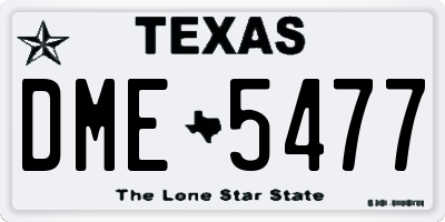 TX license plate DME5477