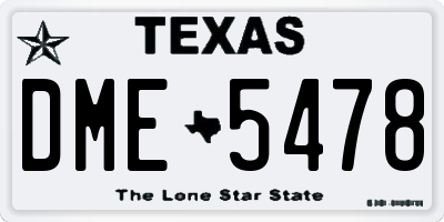 TX license plate DME5478