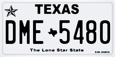 TX license plate DME5480