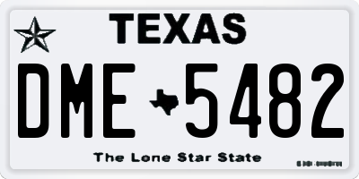 TX license plate DME5482
