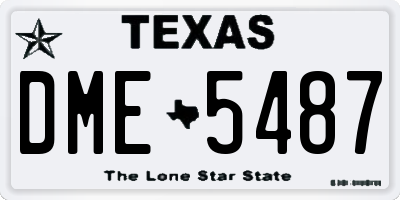 TX license plate DME5487
