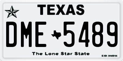 TX license plate DME5489