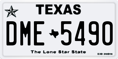 TX license plate DME5490