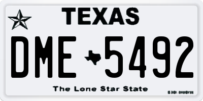 TX license plate DME5492