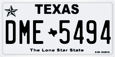TX license plate DME5494