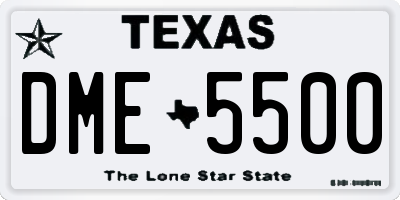TX license plate DME5500