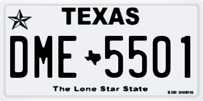 TX license plate DME5501