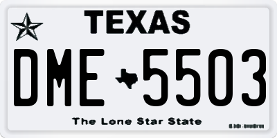 TX license plate DME5503