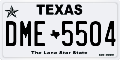 TX license plate DME5504
