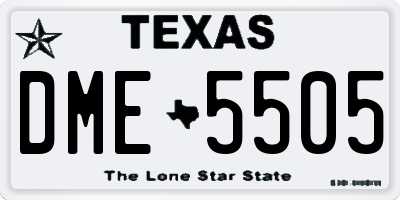 TX license plate DME5505