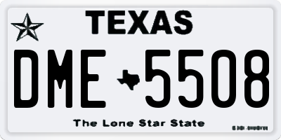 TX license plate DME5508