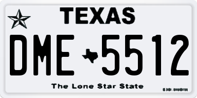 TX license plate DME5512