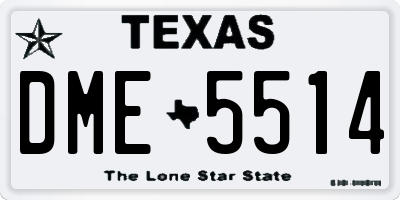TX license plate DME5514