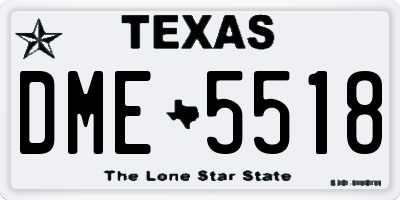TX license plate DME5518