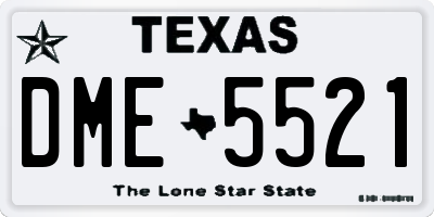 TX license plate DME5521