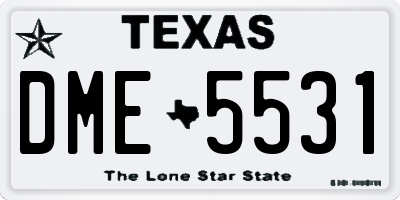 TX license plate DME5531