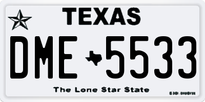 TX license plate DME5533