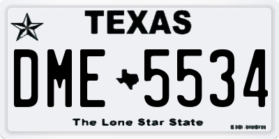 TX license plate DME5534