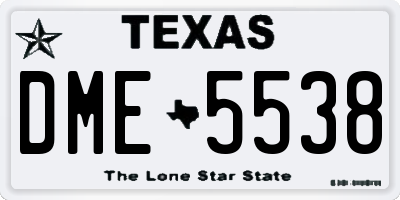 TX license plate DME5538