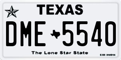 TX license plate DME5540