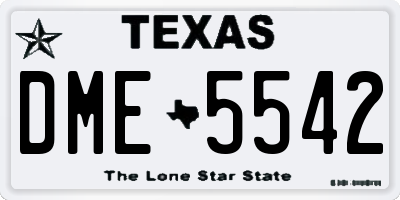 TX license plate DME5542