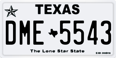 TX license plate DME5543
