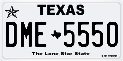TX license plate DME5550