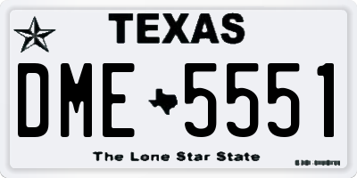 TX license plate DME5551